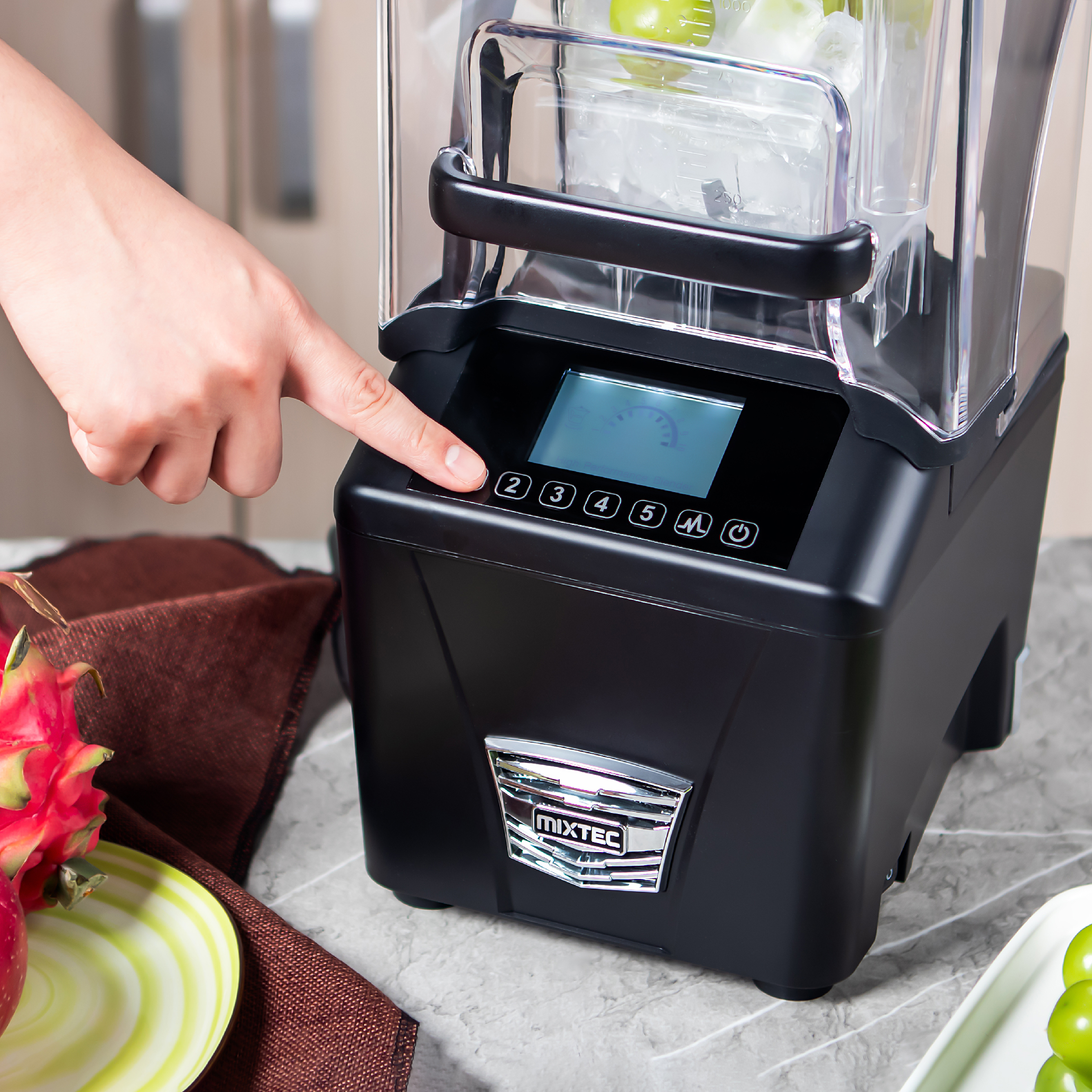 Variable Speed Smoothie Blender - Quiet Variable Frequency Commercial Blender for Cafes and Shops